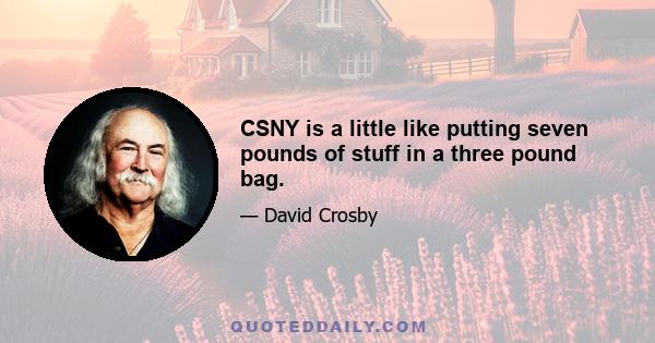 CSNY is a little like putting seven pounds of stuff in a three pound bag.