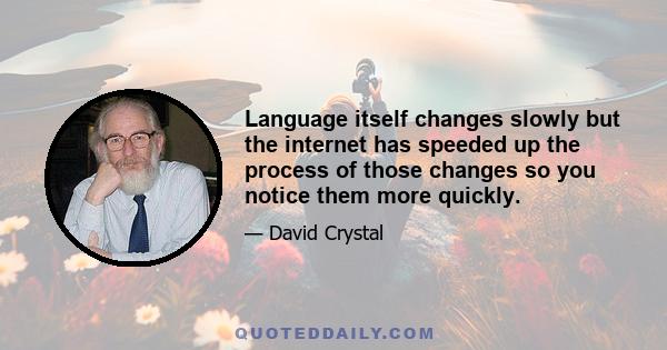 Language itself changes slowly but the internet has speeded up the process of those changes so you notice them more quickly.