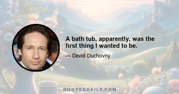 A bath tub, apparently, was the first thing I wanted to be.