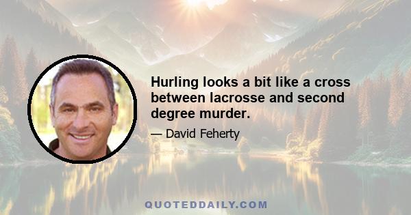 Hurling looks a bit like a cross between lacrosse and second degree murder.