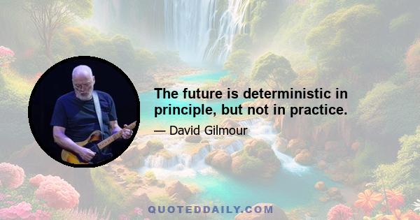 The future is deterministic in principle, but not in practice.