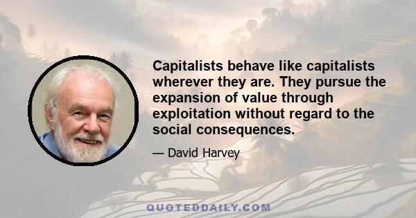 Capitalists behave like capitalists wherever they are. They pursue the expansion of value through exploitation without regard to the social consequences.