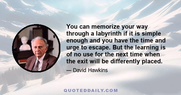 You can memorize your way through a labyrinth if it is simple enough and you have the time and urge to escape. But the learning is of no use for the next time when the exit will be differently placed.