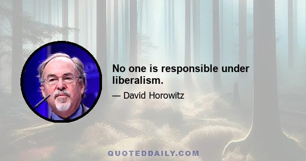 No one is responsible under liberalism.