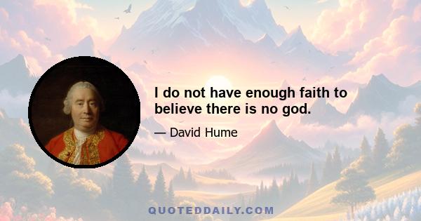 I do not have enough faith to believe there is no god.