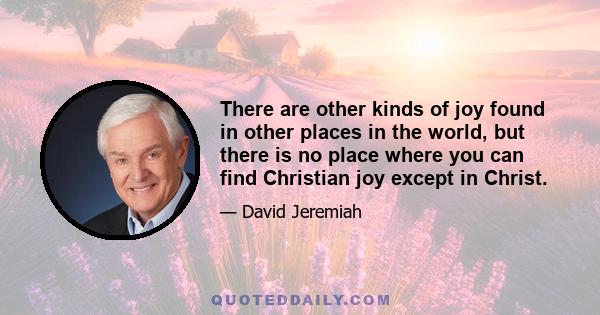 There are other kinds of joy found in other places in the world, but there is no place where you can find Christian joy except in Christ.