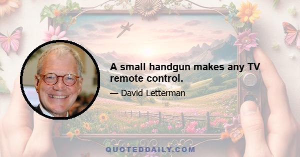 A small handgun makes any TV remote control.