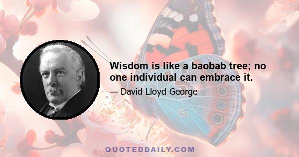 Wisdom is like a baobab tree; no one individual can embrace it.