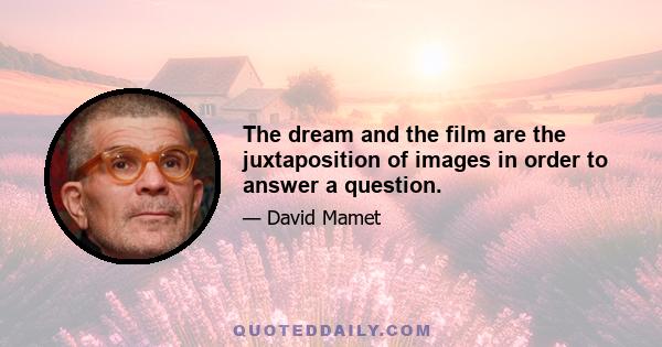 The dream and the film are the juxtaposition of images in order to answer a question.