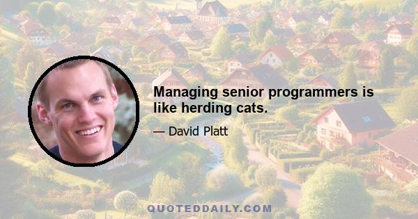 Managing senior programmers is like herding cats.