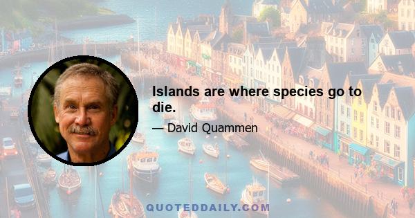 Islands are where species go to die.