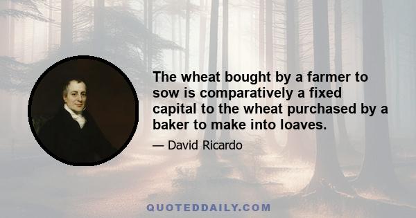 The wheat bought by a farmer to sow is comparatively a fixed capital to the wheat purchased by a baker to make into loaves.