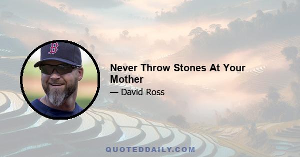 Never Throw Stones At Your Mother