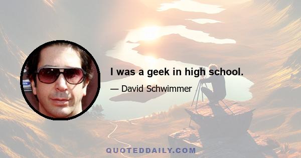 I was a geek in high school.