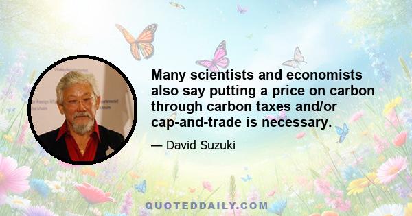 Many scientists and economists also say putting a price on carbon through carbon taxes and/or cap-and-trade is necessary.