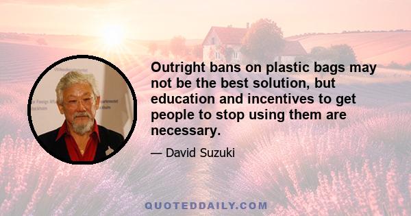 Outright bans on plastic bags may not be the best solution, but education and incentives to get people to stop using them are necessary.