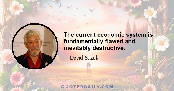 The current economic system is fundamentally flawed and inevitably destructive.