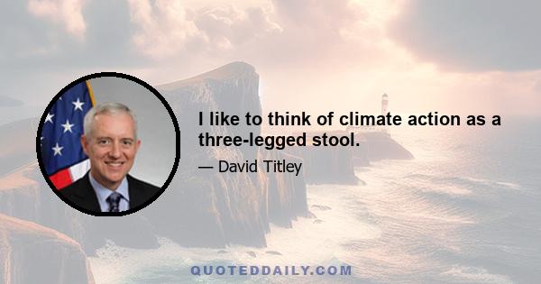 I like to think of climate action as a three-legged stool.