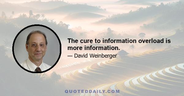 The cure to information overload is more information.