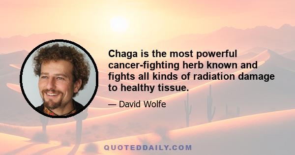 Chaga is the most powerful cancer-fighting herb known and fights all kinds of radiation damage to healthy tissue.