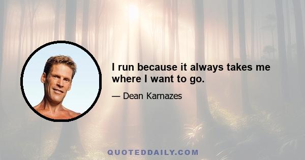 I run because it always takes me where I want to go.