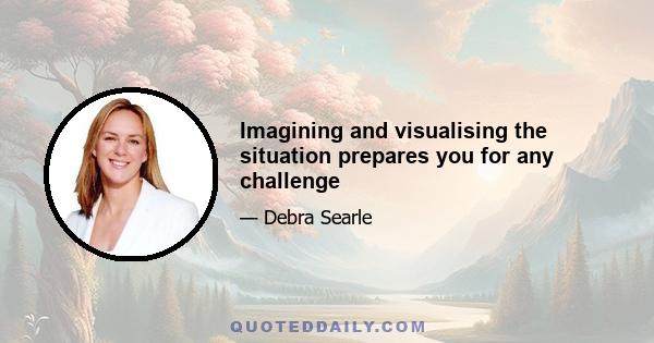 Imagining and visualising the situation prepares you for any challenge