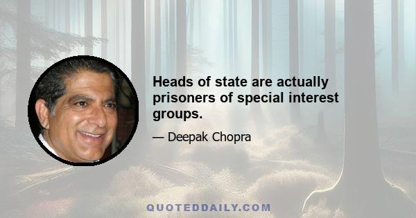 Heads of state are actually prisoners of special interest groups.