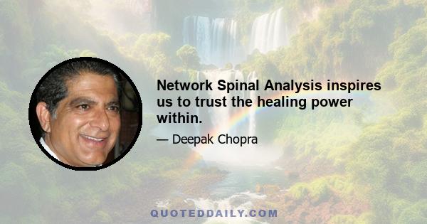 Network Spinal Analysis inspires us to trust the healing power within.