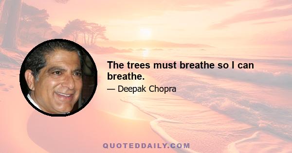 The trees must breathe so I can breathe.