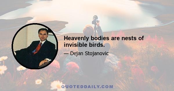 Heavenly bodies are nests of invisible birds.