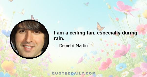 I am a ceiling fan, especially during rain.