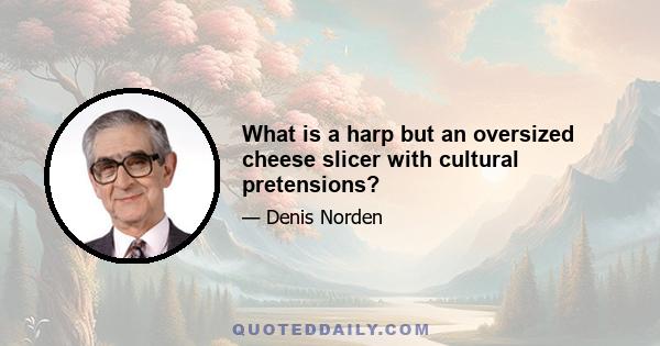 What is a harp but an oversized cheese slicer with cultural pretensions?