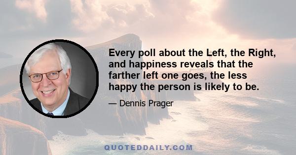 Every poll about the Left, the Right, and happiness reveals that the farther left one goes, the less happy the person is likely to be.