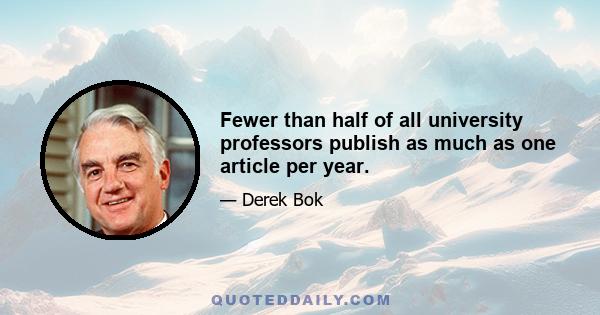 Fewer than half of all university professors publish as much as one article per year.