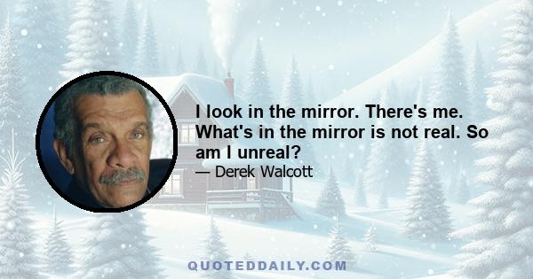 I look in the mirror. There's me. What's in the mirror is not real. So am I unreal?