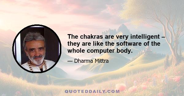 The chakras are very intelligent – they are like the software of the whole computer body.