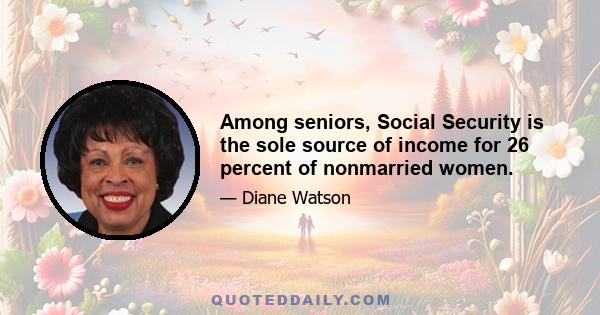 Among seniors, Social Security is the sole source of income for 26 percent of nonmarried women.