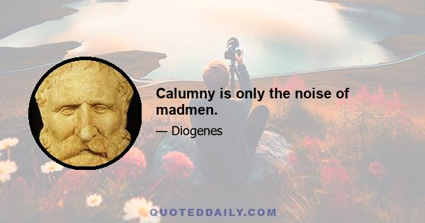 Calumny is only the noise of madmen.