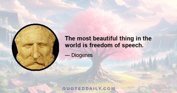 The most beautiful thing in the world is freedom of speech.