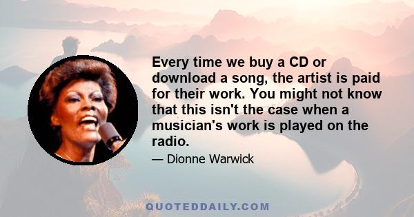 Every time we buy a CD or download a song, the artist is paid for their work. You might not know that this isn't the case when a musician's work is played on the radio.