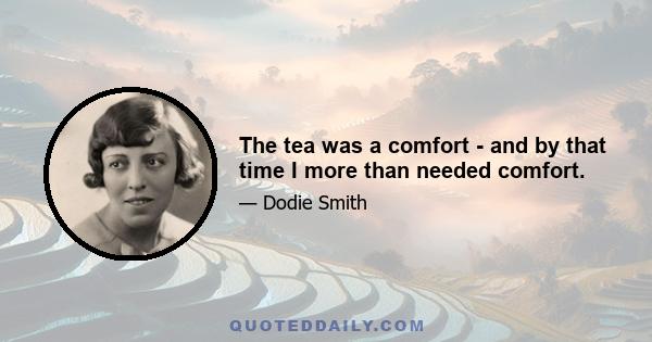 The tea was a comfort - and by that time I more than needed comfort.