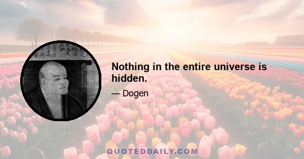 Nothing in the entire universe is hidden.