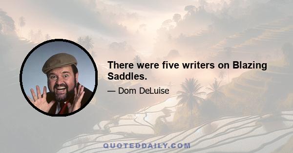 There were five writers on Blazing Saddles.