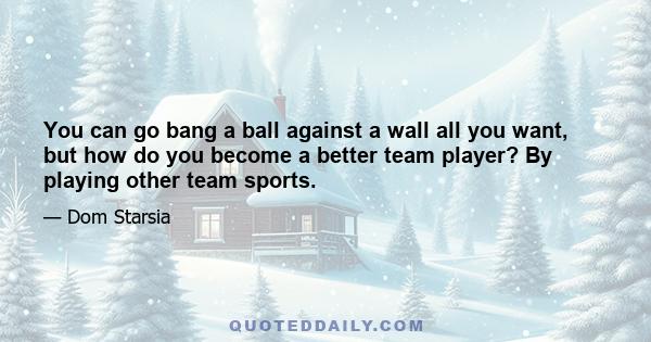 You can go bang a ball against a wall all you want, but how do you become a better team player? By playing other team sports.