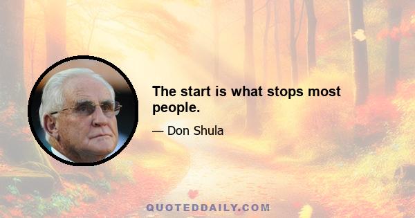 The start is what stops most people.