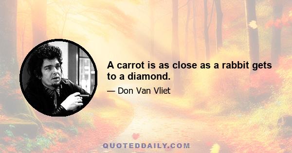 A carrot is as close as a rabbit gets to a diamond.