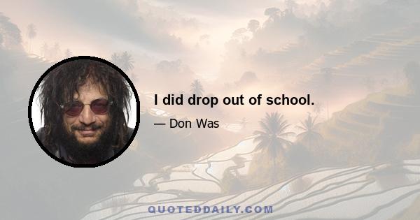 I did drop out of school.