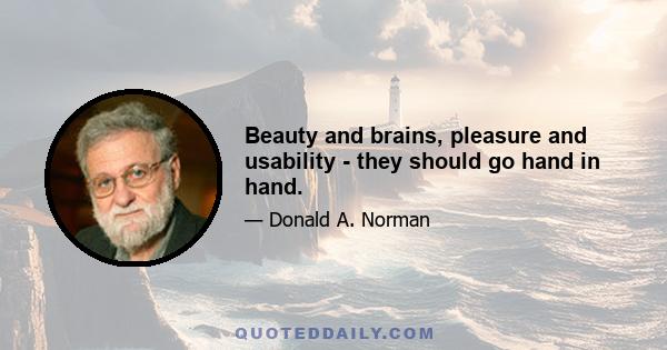 Beauty and brains, pleasure and usability - they should go hand in hand.