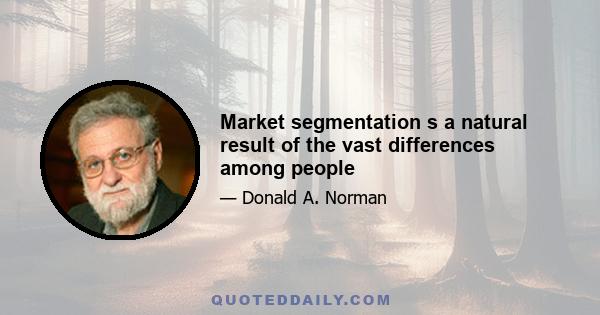 Market segmentation s a natural result of the vast differences among people