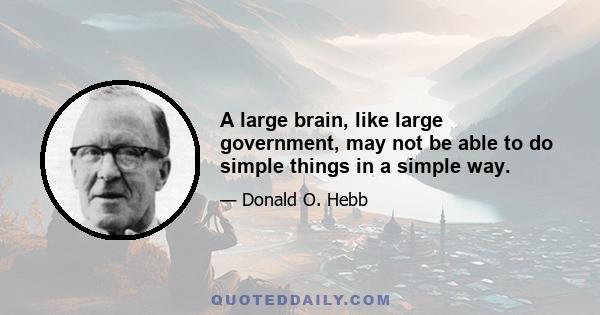 A large brain, like large government, may not be able to do simple things in a simple way.